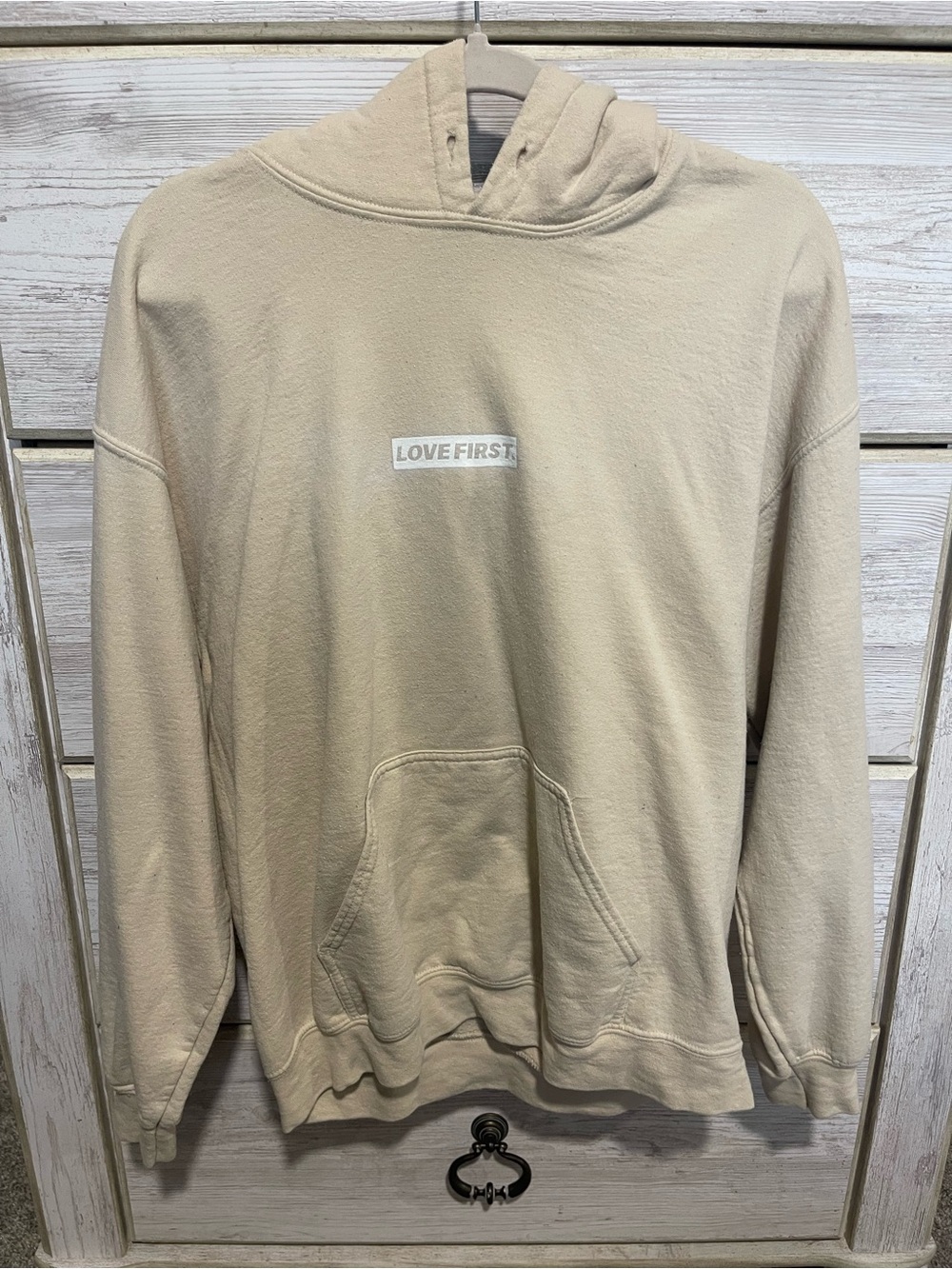 Gildan Cream Pullover Hoodie with Front Pocket
